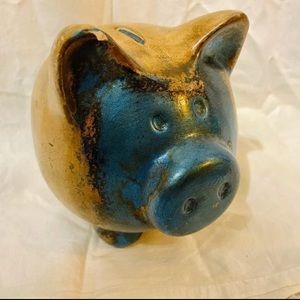 Blue Metallic Piggy Bank